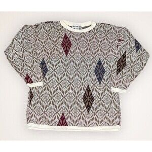 Americana By Techknit Sweater Womens Small Petit Beige Winter‎